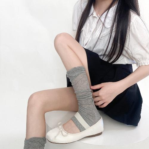 Spring and Summer Thin Socks Women's Ballet Style Calf Pile Pile Foot Socks Japanese Ins All-match Leggings