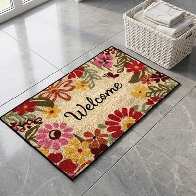 Flower Absorbent Mat Letter Floor Mat Wear-resistant Bathroom Mat  Entrance Hall