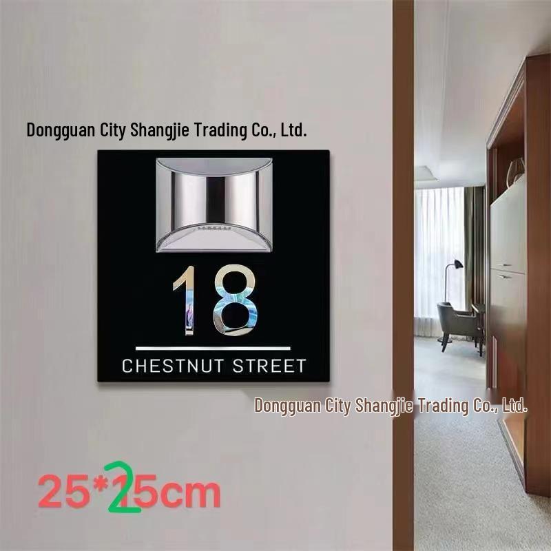 Solar-Powered Custom House Number Plaque with LED Lights