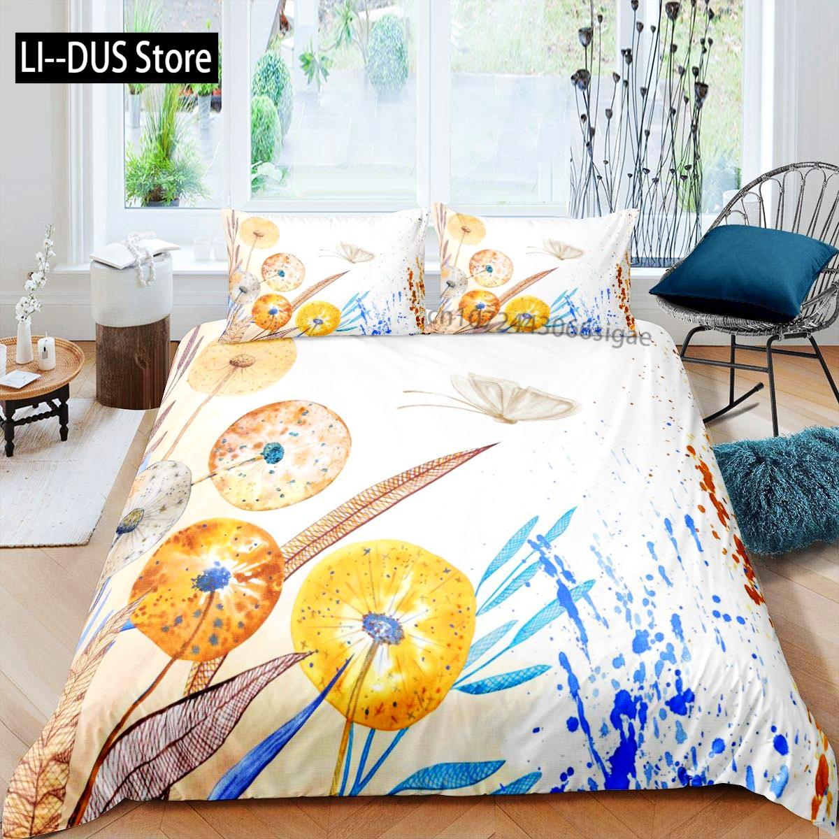 

Comforter Colorful Dandelion Full Size Bedding Set 3Pcs For Kids Girls Woman Adult Room Decor Comforter 2 S Comforter (quilt)-EU Single(135*200cm)3pcs