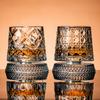 Premium Clear Whiskeys Glass with Rotating Base for Stress Reduction Crystal Cocktail WIne Glass Elegant Glassware Gift