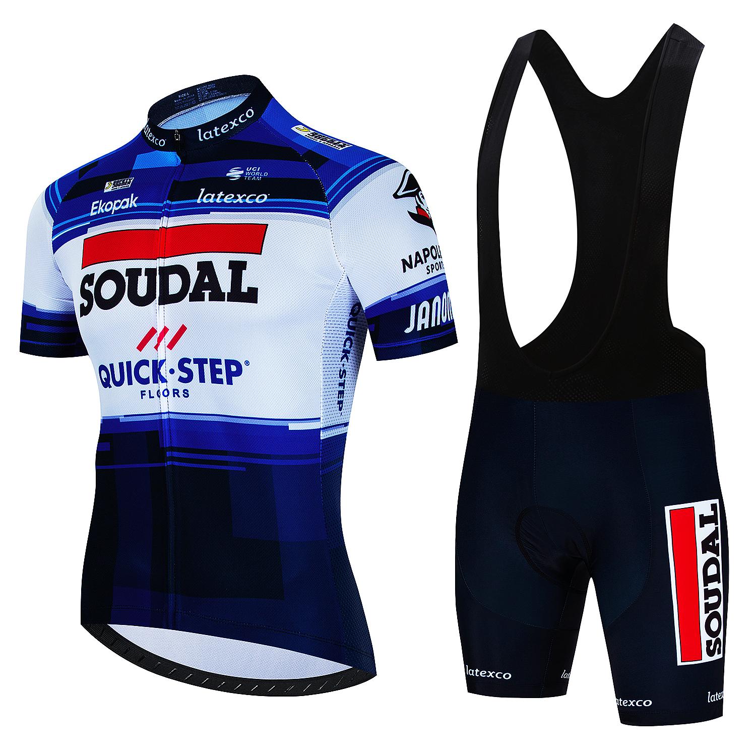 

Мужской комплект одежды для велоспорта SOUDAL Quick Step Clothing 2025 Велосипедная одежда Летняя веломайка Велосипедная куртка Мужские весенние шорты Комбинезон L