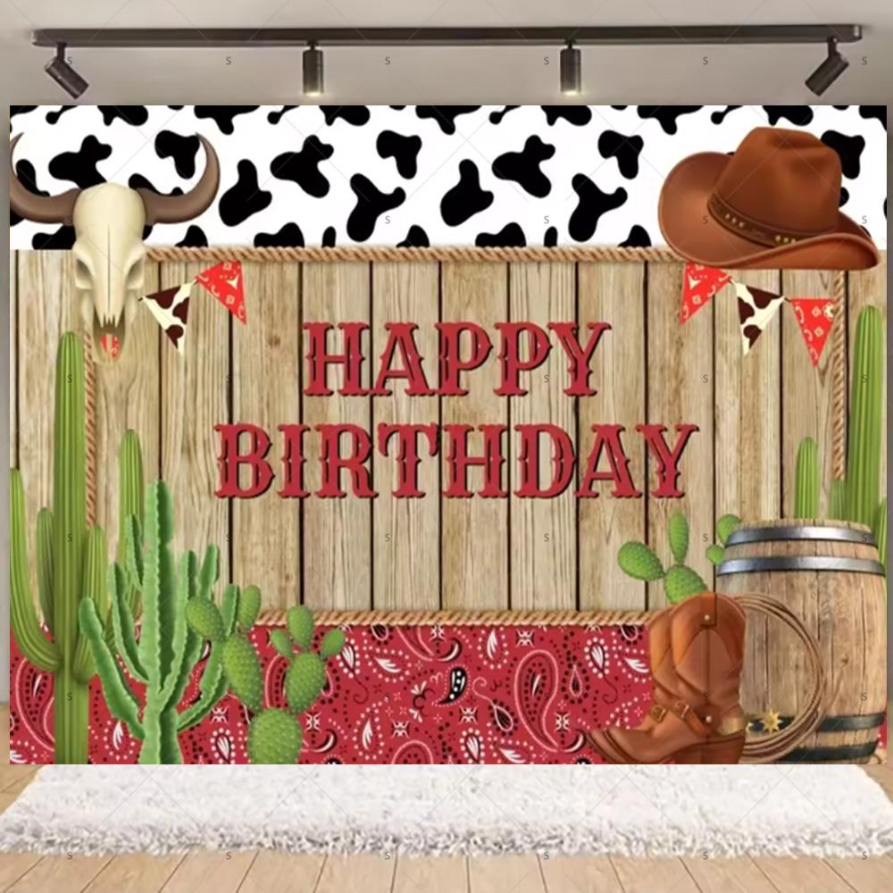 Western Cowboy Photography Backdrop Rustic Farm Barn Haystack Wood House Horse Wheel Background Party Decor Photo Shoot Props