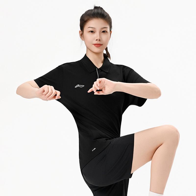 Li Ning Table Tennis Series National Team Competition Soft Breathable Collar Sports Short Sleeve Polo Shirt Unisex Polo Shirts APLW065-1