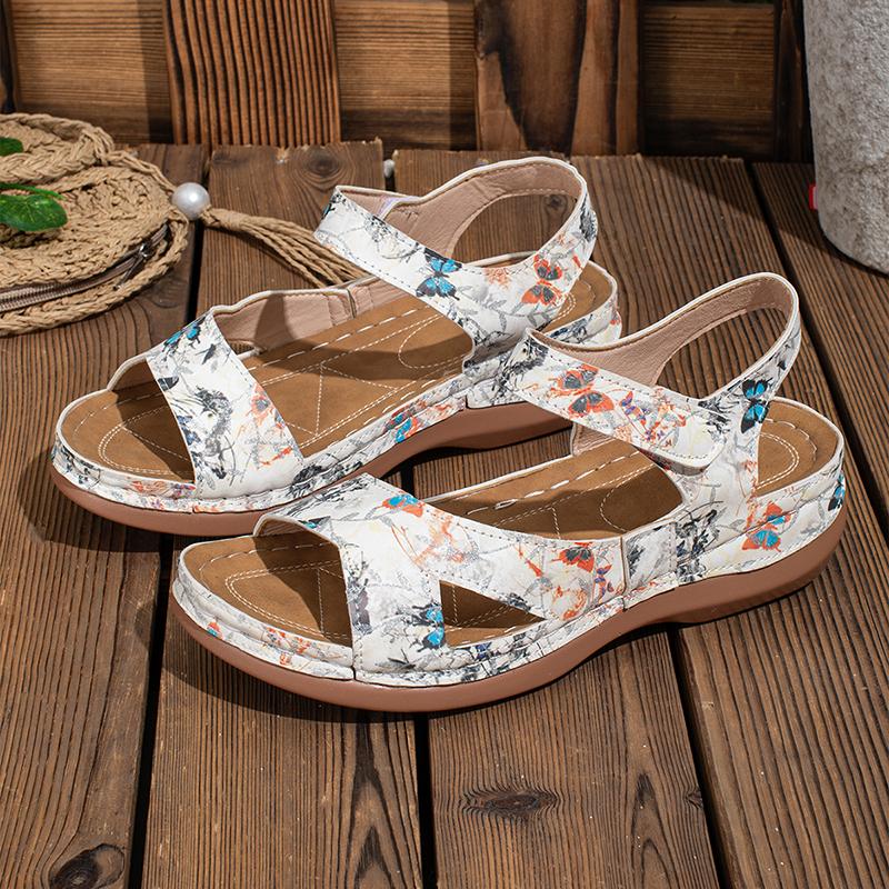 

Fashion Floral Print Wedge Sandals for Women Summer Lightweight Non Slip Beach Shoes Woman Comfy Casual Outdoor Sandalias Mujer 43