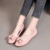 Fashion Ladies Footwear Low Heel Elegant Leather Casual Women's Flat Shoes with Bow Office Chic Point Social Cheap Clearance Comfortable