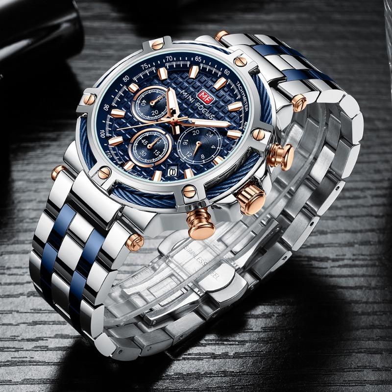 Watch, Casual Men's Watch Waterproof Quartz Watch Luminous Steel Belt Men's Watch