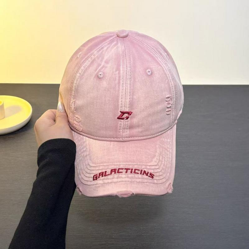 Spring And Summer Edging Ripped Embroidery Letters Baseball Cap Female Simple Fashion Versatile Hat Cap Male
