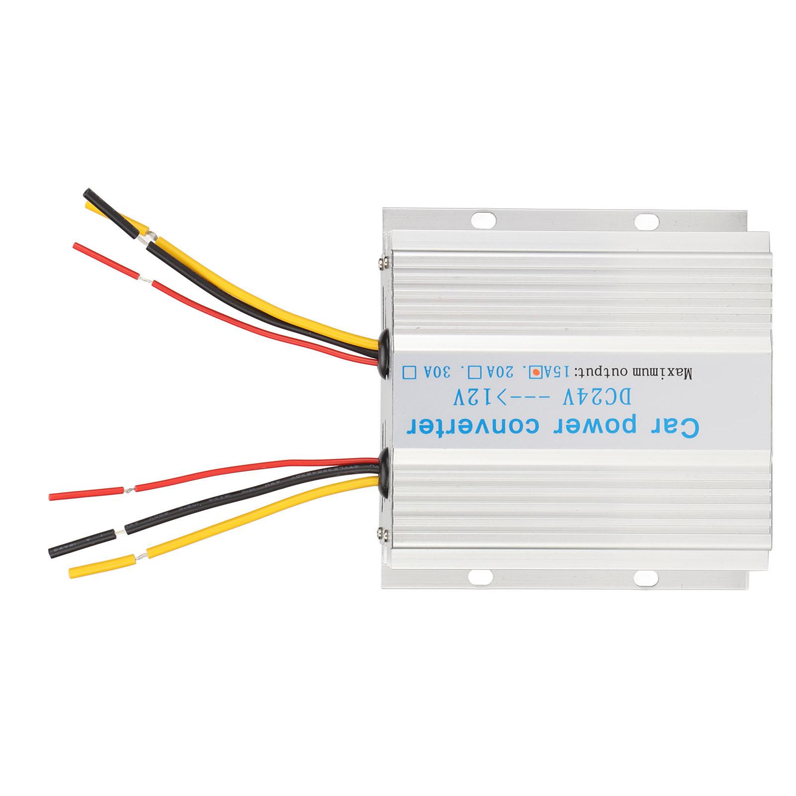 Автомобильный инвертор питания 15А 180Вт Алюминиевый сплав DC 24В в 12В Стабильный Безопасный Автомобильный инвертор для Автобуса ЖК-мониторинг