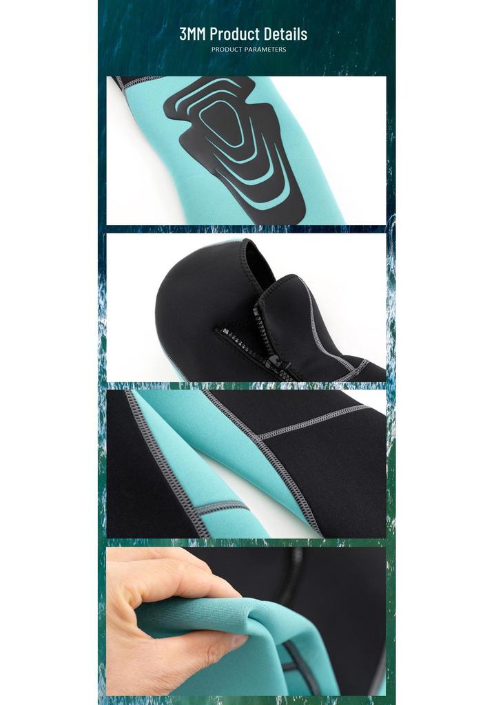 Unisex Hooded Wetsuit 7/5/3MM - Warm Winter Swimming, Surfing & Snorkeling Suit
