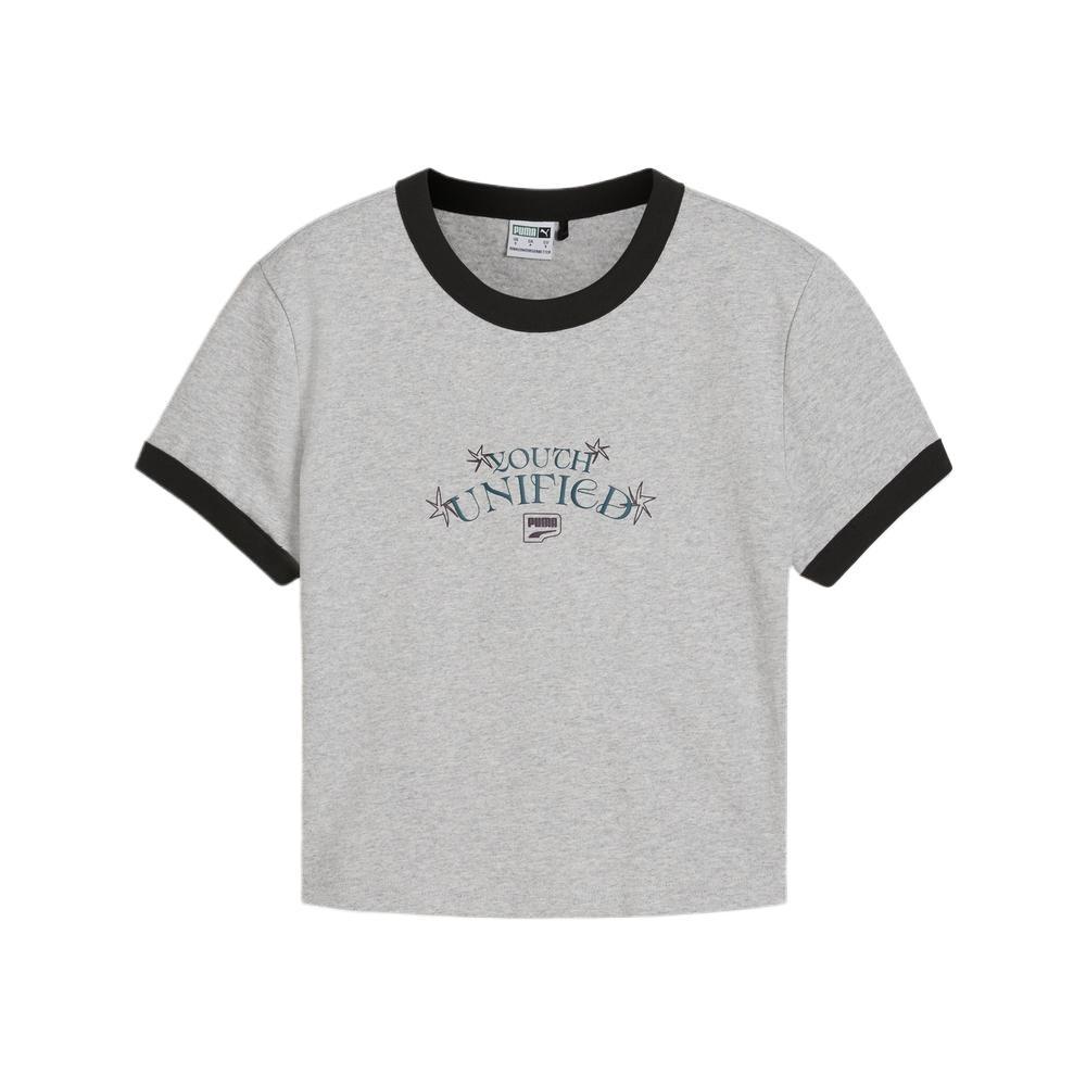(WMNS) PUMA DOWNTOWN Graphic Baby T-shirt Grey Women s 626654-04 S