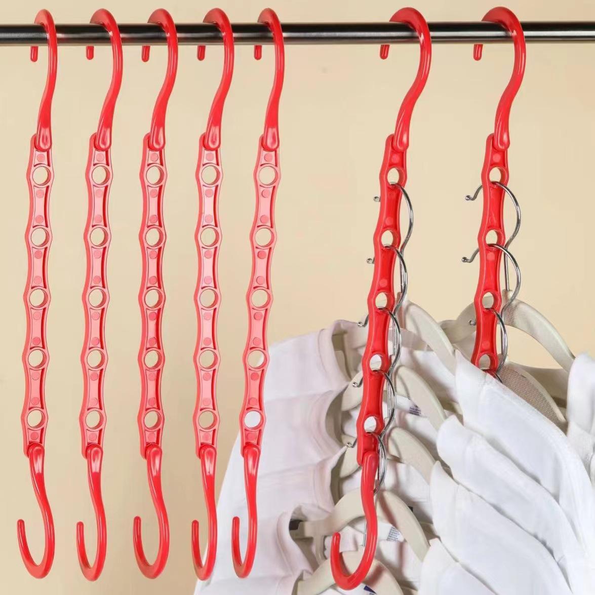 Органайзеры и системы хранения в шкафу, 1/8 шт. Волшебные вешалки, экономящие место вешалки для одежды, вешалки для экономии места для тяжелой одежды, предметы первой необходимости для комнаты в студенческом общежитии 1Pcs красный
