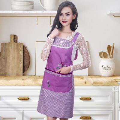 Kreslená kuchyňská zástěra Vodotěsná Odolná proti oleji Polyesterová Zástěra bez rukávů Květinový potisk Design Zástěra pro Domov Restauraci