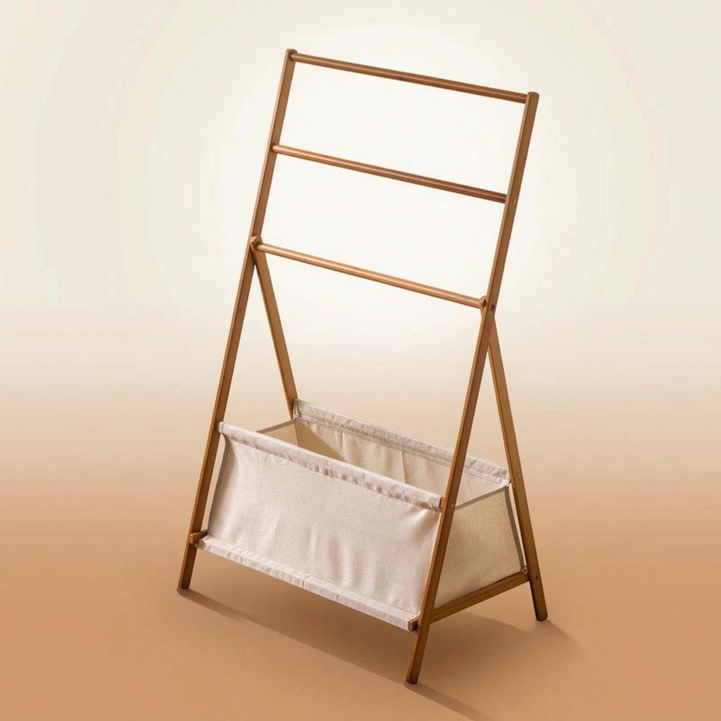 Clothes Rack with Storage Bin Freestanding A-Shaped Frame Garment