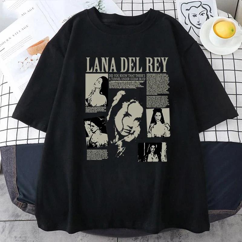Famous Singer Lana Del Rey Fans TShirts Fashion Ultraviolence Music Album Tees Vintage Hip Hop Streetwear Casual Short Sleeve