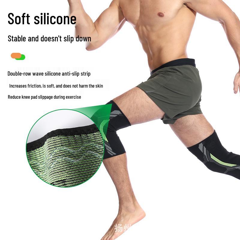 Unisex Knitted Fitness Jump Rope Protective Outdoor Leg Warmers, Non-slip Cycling and Running Breathable Sports Knee Pads.