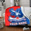 1pc Crystal Palace F.C Blanket with Custom Name, Gift, for Men and Women, Soft Blanket, Good for Sofa Bed Couch Travel, Lightweight Flannel Blanket