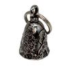 Guardian Bell USA AMGB-101 Howling Wolf Biker Amulet Keychain Traffic Safety Bell Amulet, Silver