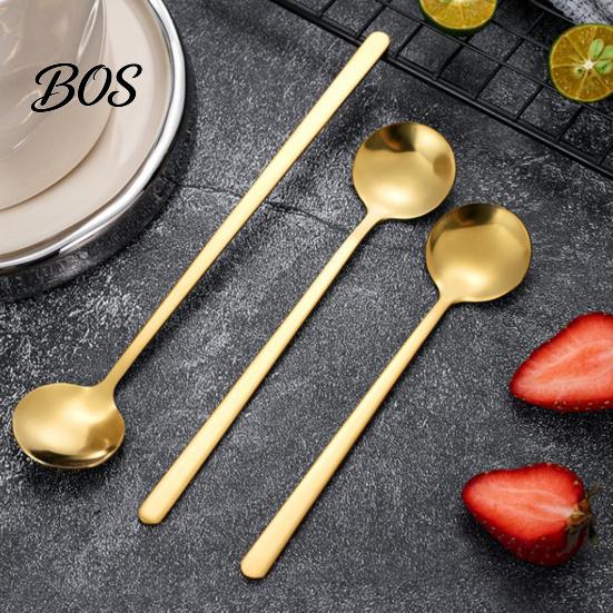 Mirror Polish Spoon Stainless Steel Coffee Spoon, Round Small Teaspoon for Elegant Stirrer Dessert, Creative Stirring Ice Cream Compact