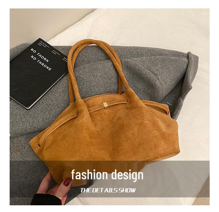 2025 Women's Suede Tote Bag - Large Capacity, Frosted Finish, Versatile Handbag for Autumn/Winter