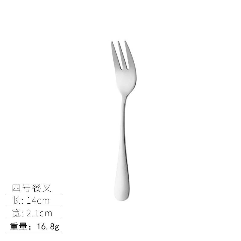 Stainless steel tableware, knives and forks, spoons, western food steak knives and forks, household thickened pointed spoons, round spoons, supplies