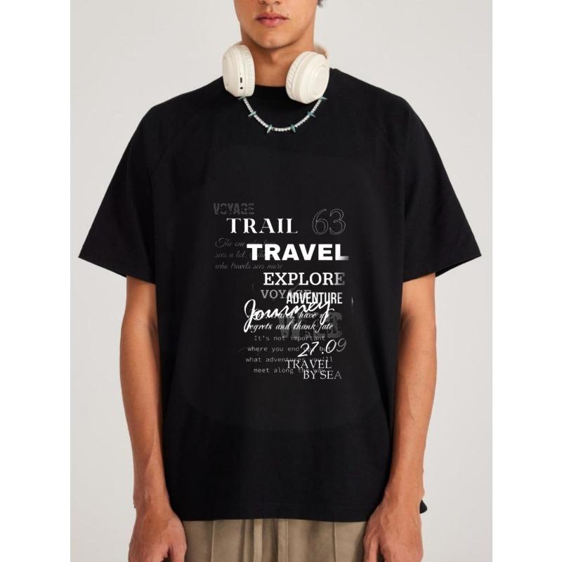 

Cotton T Shirt White Travel Explore Adventure Journey World Print Casual Wear for Men Outdoor Lifestyle Streetwear Fashion XXXXL чёрный
