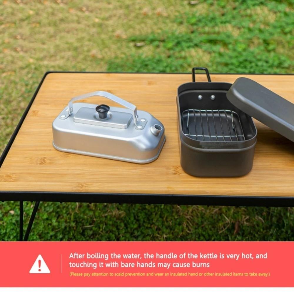 With Handle Camping Boiling Water Pot Aluminum Zinc Zinc Alloy Tea Cooker  for Hiking Fishing Picnic