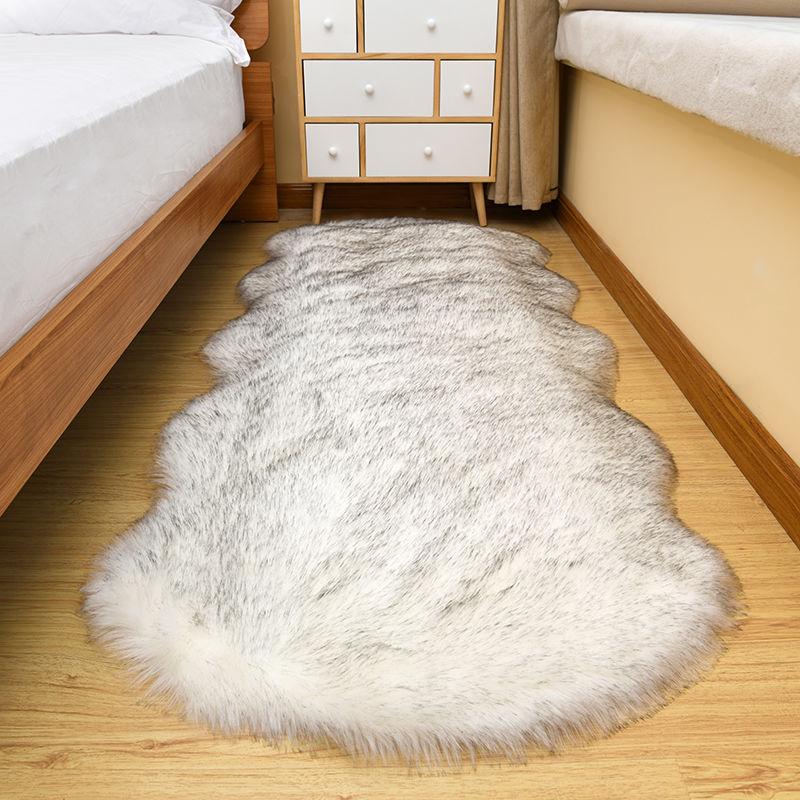 

Мягкие коврики неправильной формы для спальни, плюшевые напольные коврики для ног, ковры из искусственного меха, шерсти, гостиной, пушистый прикроватный коврик, подушка для дивана 50*120cm