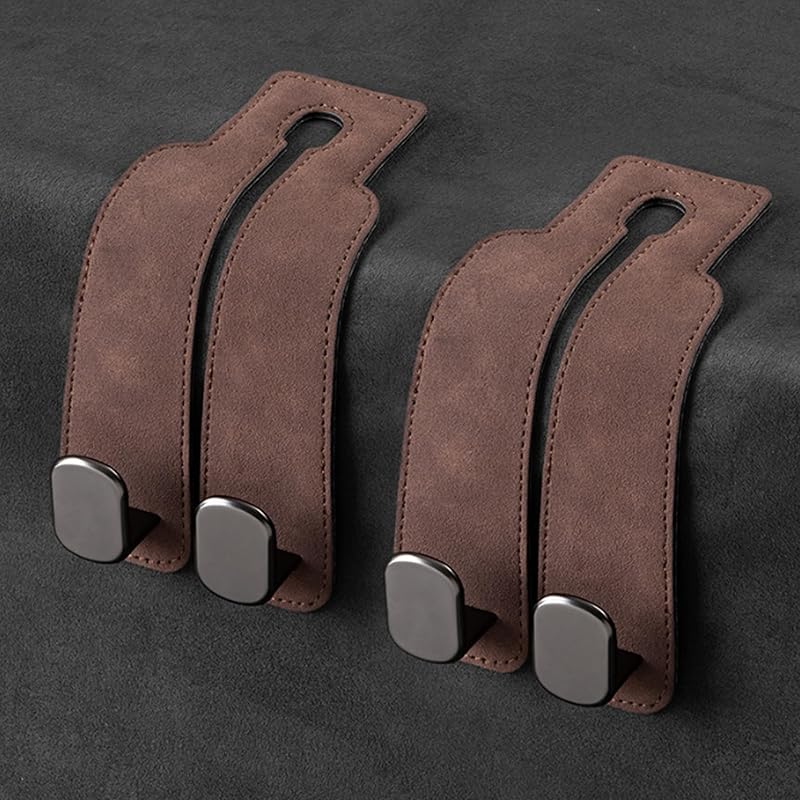 Amelity Headrest Hooks For Car, Car Hooks For Purses And Bags, Purse Hook For Car (Grey-2 Pack)