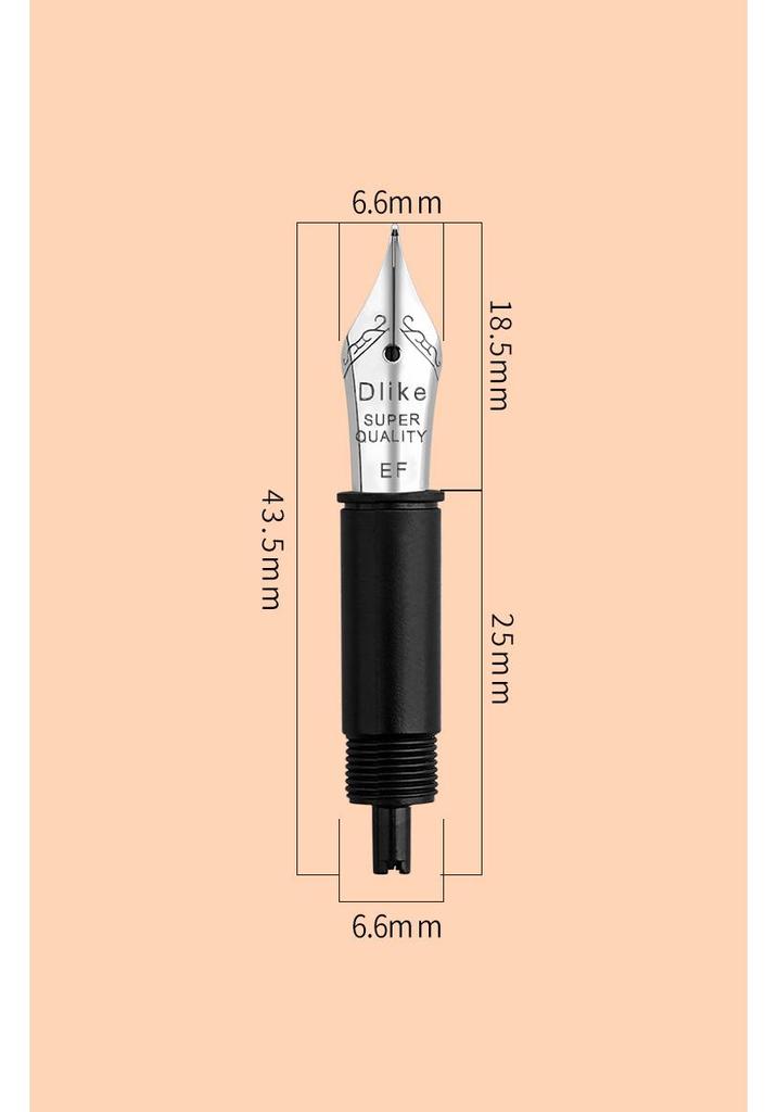 Fountain Pen Nib Set: EF, F, Small Oblique, Stainless Steel, Iridium Gold Replacement Nibs