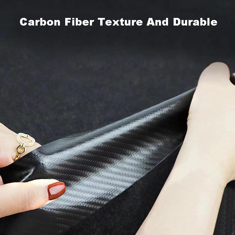 HAT1 Carbon Fiber Car Door Sill Threshold Protector Auto Stickers Decals For Volkswagen VW ABT Logo Jetta CC Beetle Accessories