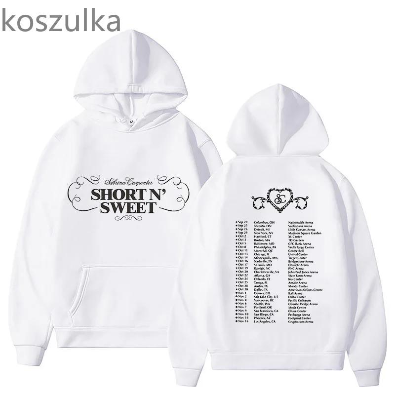 Sabrina Carpenter Print Hettegensere Grafiske klær Kvinner/menn Uformell Langermet Short n' Sweet Sweatshirts