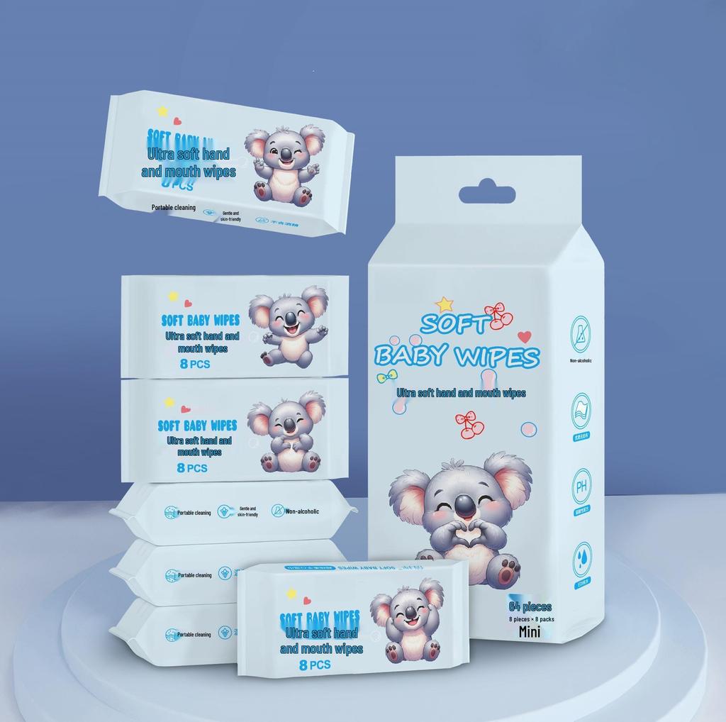 Portable Mini Wet Wipes for Babies & Household - Hand & Mouth Care, Individually Packaged, Sanitary, for Mom & Baby Use