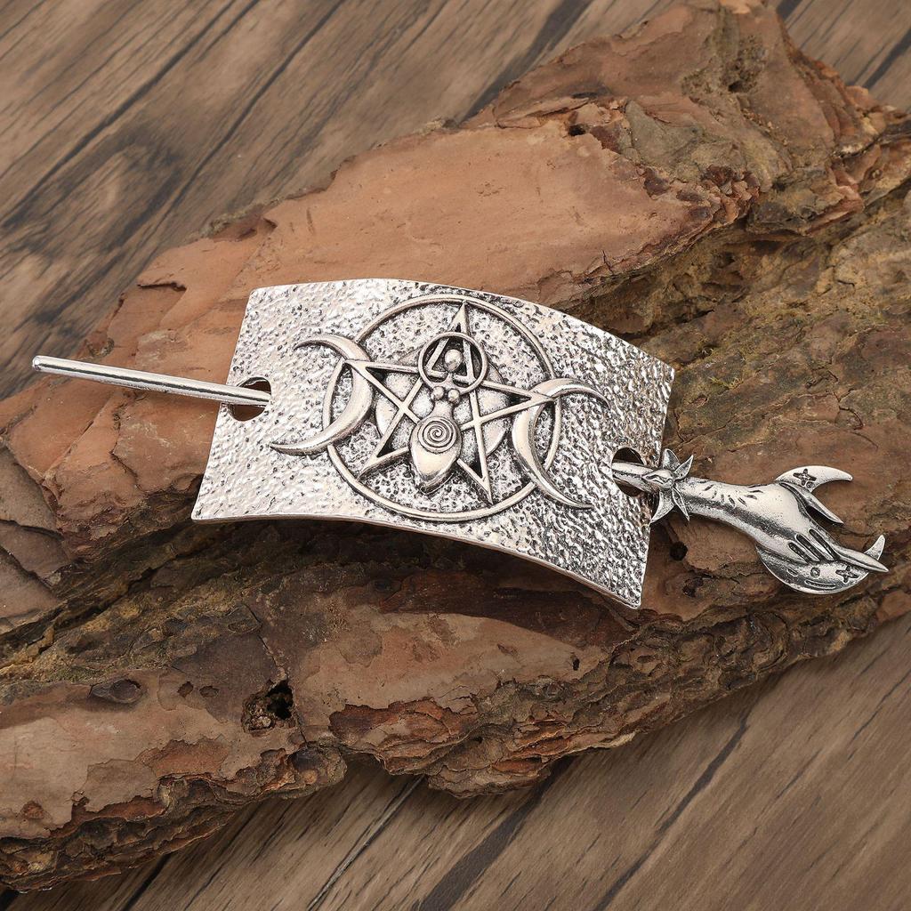 Retro Dreifache Mondgöttin Haarnadel - Halbmond Wikingerstil Party-Accessoire