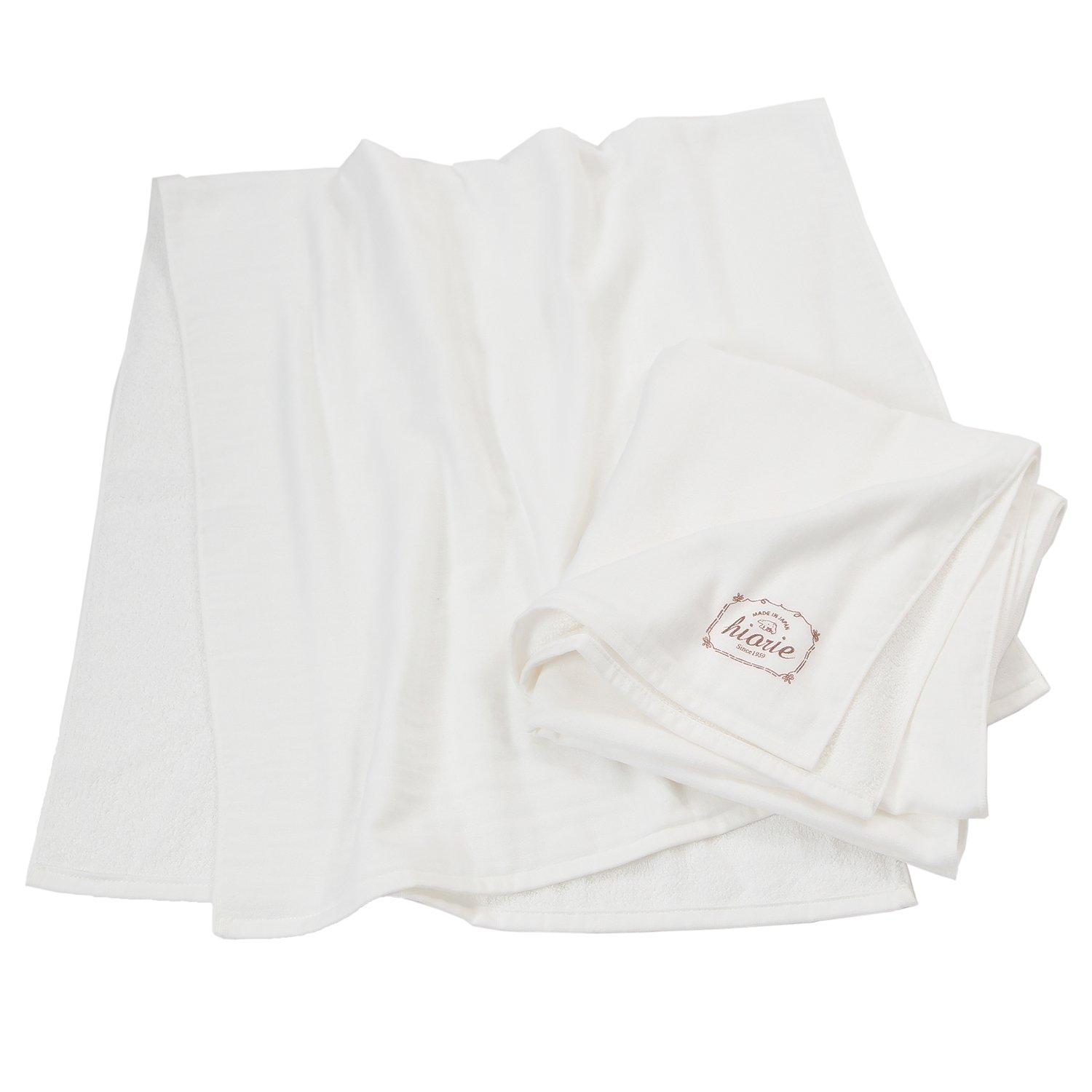 

hiorie Natural Gauze Bath Set of Senshu Towel (Hiorie) Japanese-Made Towels, 2, Meringue,