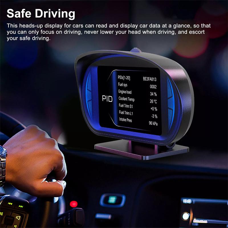 P2 Car Digital Speedometer Obd2 Gps Hud Gauge Auto Display Alarm Water Oil Temperature Turbine Pressure On-Board Computer