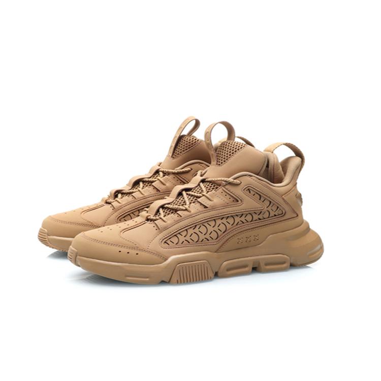 Li Ning Hanjia Abrasion Resistant Breathable Low top Chunky Sneakers Men's Wheat AGBP109-4