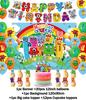 Cartoon Blocked Number Theme Birthday Party Decoration Building Background Plate Cup Balloon Backdrop Photography Prop Kid Gifts
