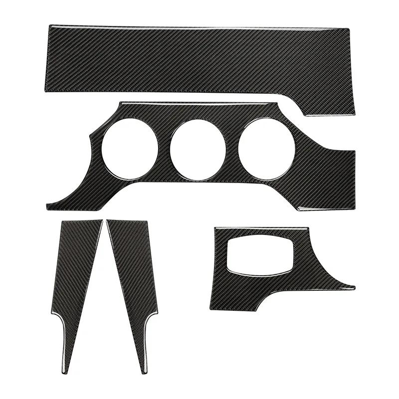 5 Stück Carbonfaser Auto Hauptantriebsseite Armaturenbrett Instrumententafel Rahmen Innenraum Dekoration Aufkleber Für Ford Mustang 2015-