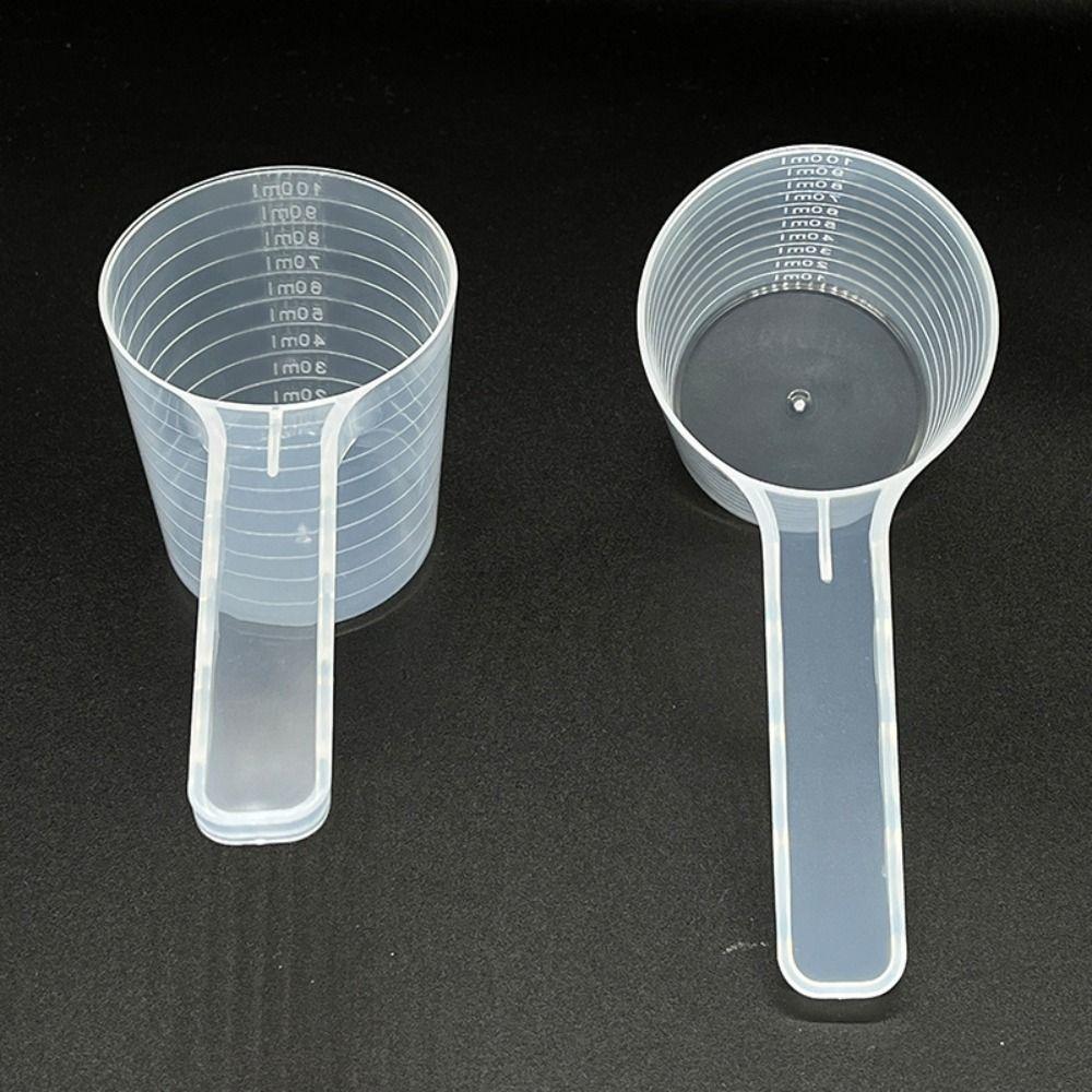 5PCS With Scale Pet Measuring Spoon Transparent Flat-bottomed Spoon  Kitchen Baking