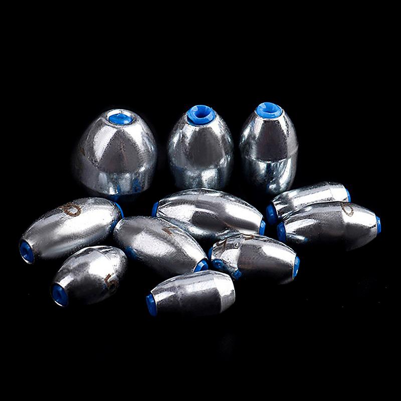 20Pcs Alloy Hollow Olive Fishing Sinkers3/ 4/6/8/10/12/15G Wax Coating Fishing Weight Steel Fishing Weights Accessories