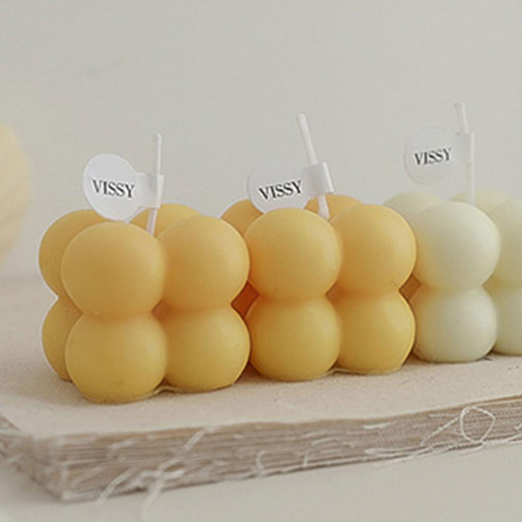 Small Scented Candle Mini Cube Bubble Shaped Wax Candles Aromatherapy for Home Bedroom Wedding Festival Party Decoration Aesthetic Ornament