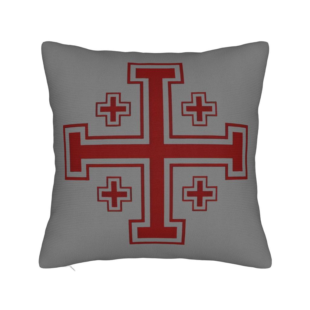 Jesus Christian Cross Faith Jerusalem Cross Square Pillow Cases Cushion Cover Creative Zipper Decorative Pillowcase For Car