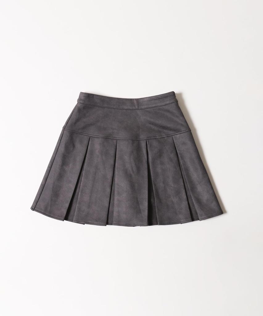 WEGO PHILLY Box Pleated Size Charcoal Suede-Touch Skirt, Women's, S,