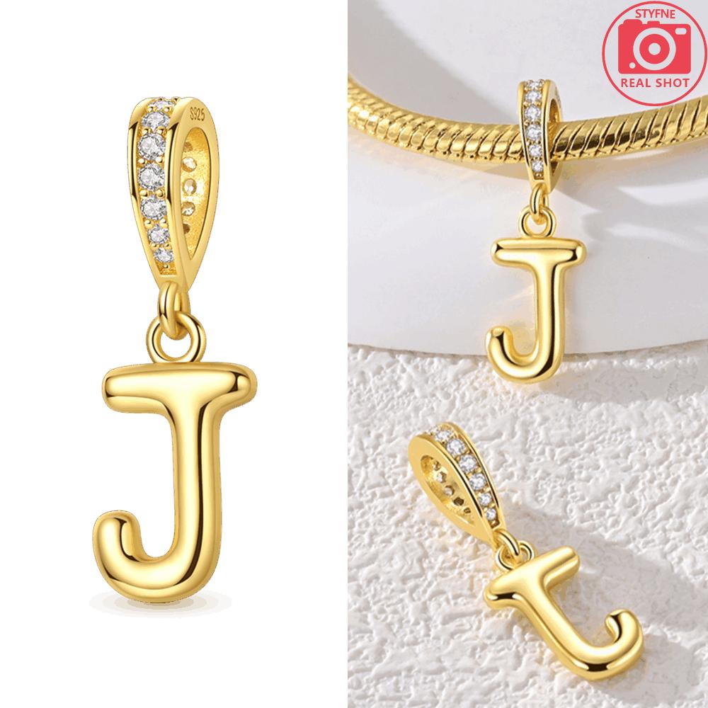 Original Necklace Copper White Zircon Pendant English Letters Women'S Beads Fit Bracelet Anniversary Gift Accessory Diy