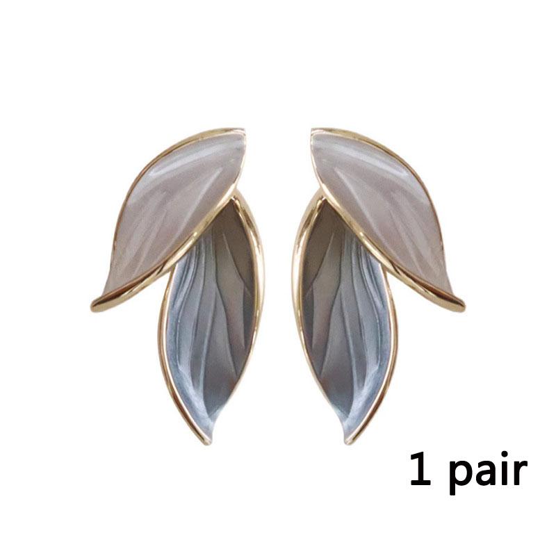

Серьги, простые маленькие серьги в виде листьев с капельной глазурью, женские нишевые дизайнерские серьги для пожилых людей, серьги Sense Of Mori для подруг 1 Pair
