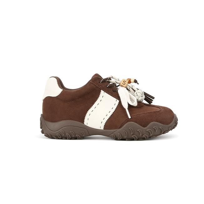 Leather Inner Height Increase Cm Female Retro Ballet Breathable Versatile Thick-soled Pair of Shoelaces Female