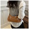New Korean Style Underarm Bag for Women Soft Touch Faux Leather Shoulder Purse Minimalist Design Chic Handbag