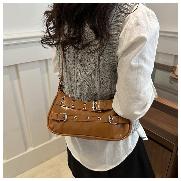 New Korean Style Underarm Bag for Women Soft Touch Faux Leather Shoulder Purse Minimalist Design Chic Handbag
