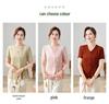 Stylish V-Neck Blouse for Middle-Aged Women - Elegant Summer Short-Sleeved Top 2026 Collection
